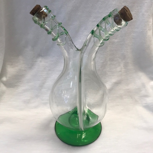 VTG Blown Glass Italian Oil & Vinegar Cruet - Picture 1 of 8